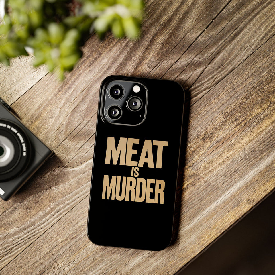 Premium Vegan Meat Is Murder iPhone Case | Vegan Gifts Slim Phone Cases