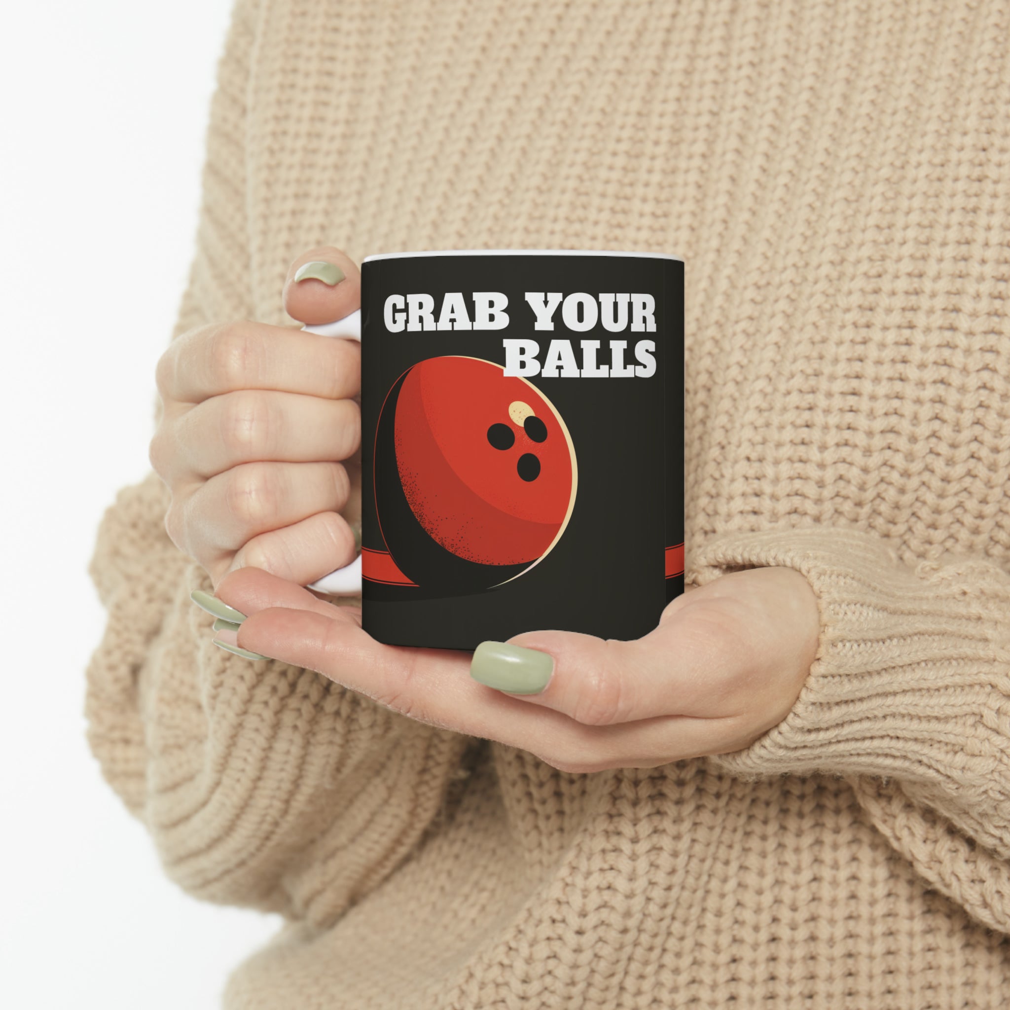 Funny Bowling Mug | Grab Your Balls Bowling Coffee Mug | Bowling Gifts | Funny Bowling Presents | Bowling Mug 2 11oz