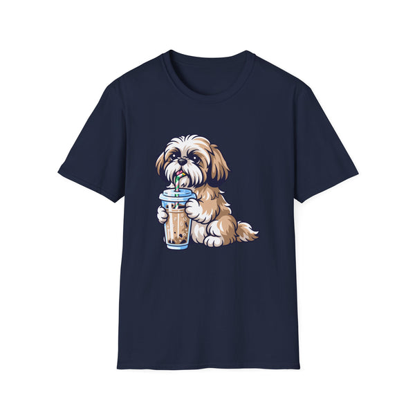 Shih Tzu Drinking Coffee T-Shirt — Cute Dog Coffee Lover Tee