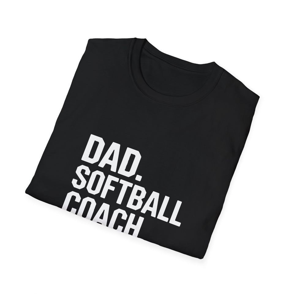 Dad Softball Coach Legend Design T-Shirt