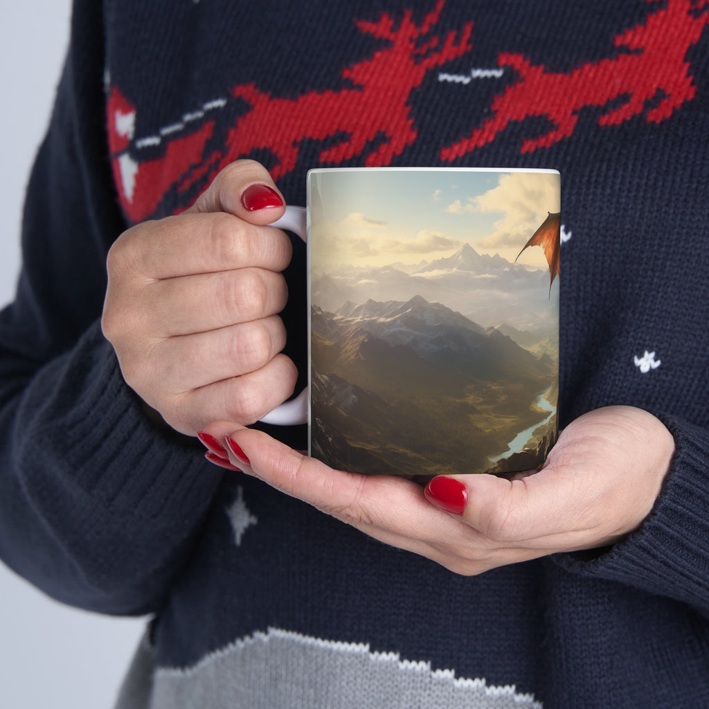 Fantasy Dragon Mug | Fantasy RPG Gift | Dragon Ceramic Mug 11oz