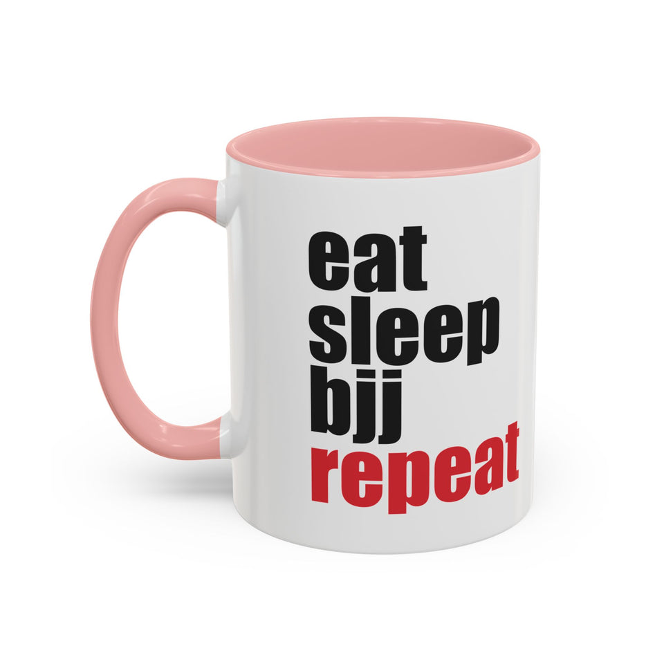 Brazilian Jiu Jitsu Eat Sleep BJJ Repeat | BJJ Accent Coffee Mug