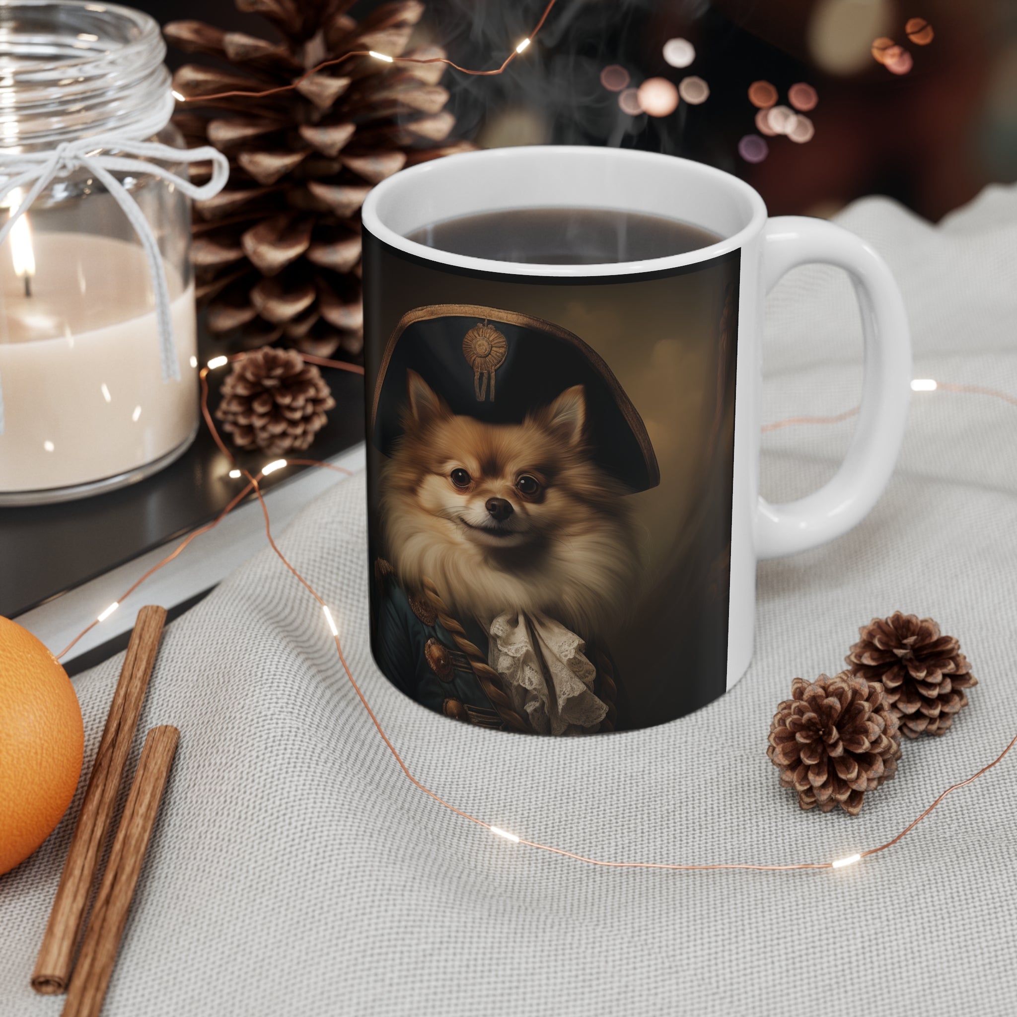 Classical Painting Pomeranian Mug | Pomeranian Coffee Mug | Pomeranian Gifts | Pomeranian Presents | Pomeranian Mug 11oz