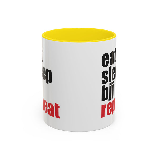Brazilian Jiu Jitsu Eat Sleep BJJ Repeat | BJJ Accent Coffee Mug
