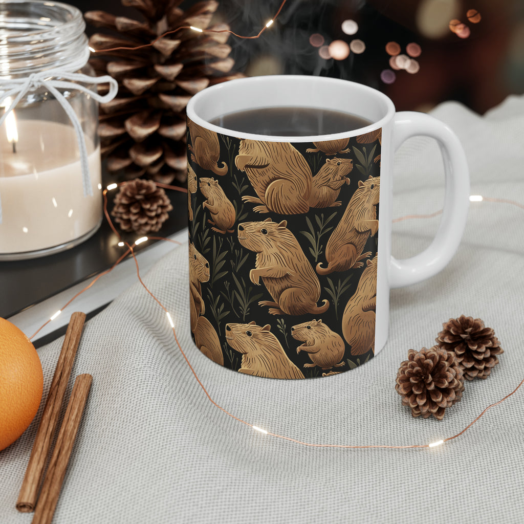 Capybara Mug  | Capybara Coffee Mug | Cute Capy Pattern Coffee Mug 11oz
