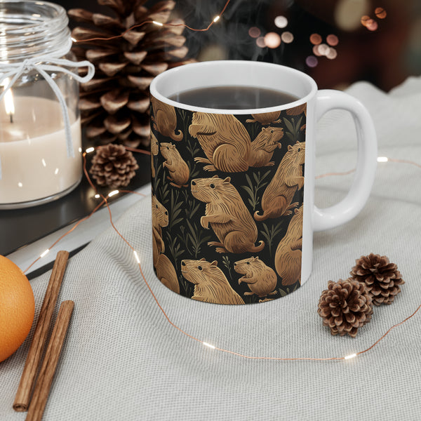 Capybara Mug  | Capybara Coffee Mug | Cute Capy Pattern Coffee Mug 11oz