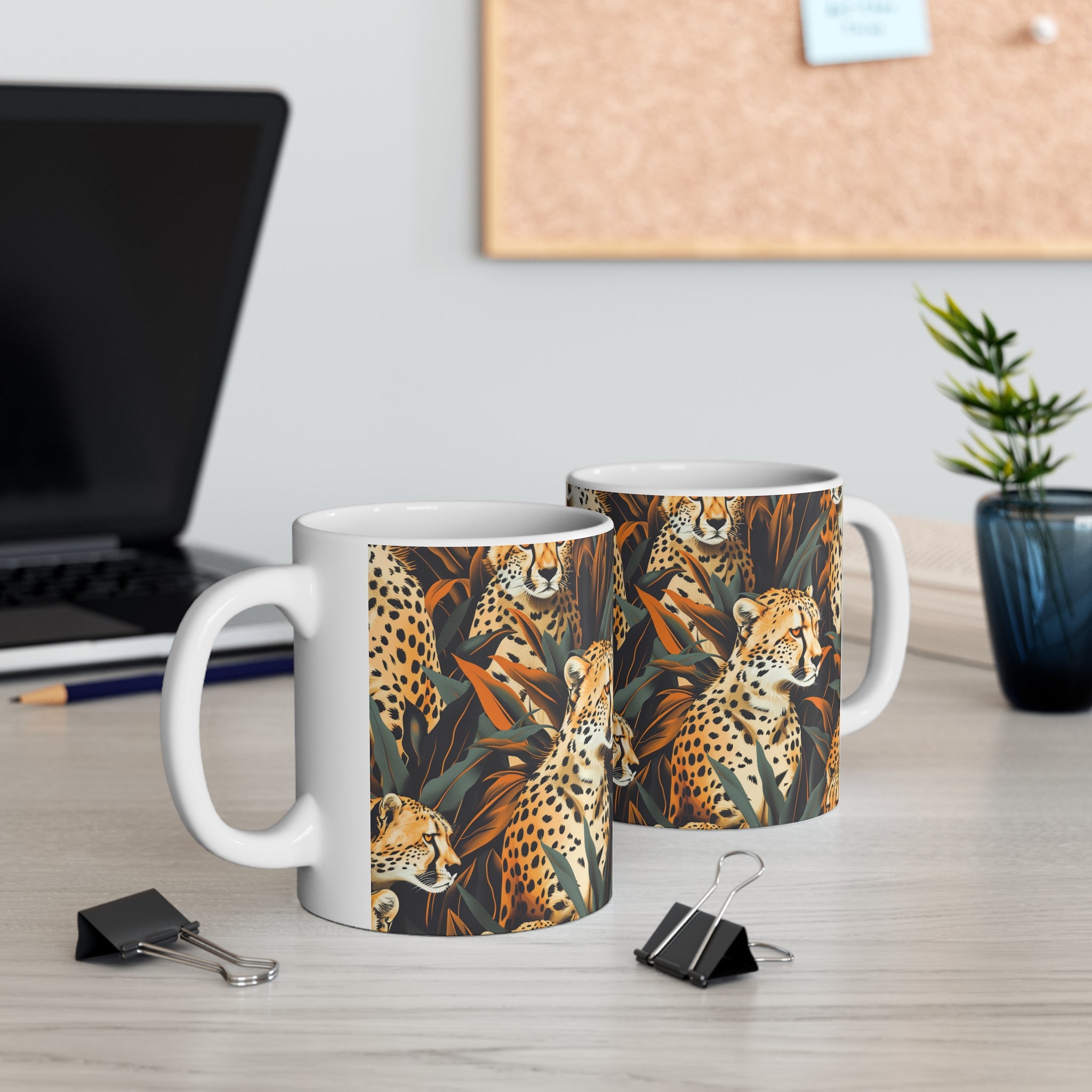 Cheetah Mug | Cheetah Gifts | Cheetah Presents | Group Of Cheetah Ceramic Mug 11oz