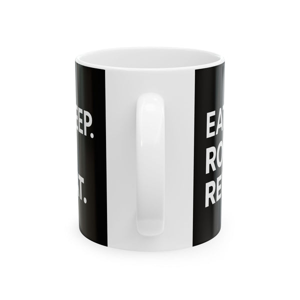 Brazilian Jiu Jitsu Eat Sleep Roll BJJ Ceramic Mug | Brazilian Jiu Jitsu Gifts (11oz)