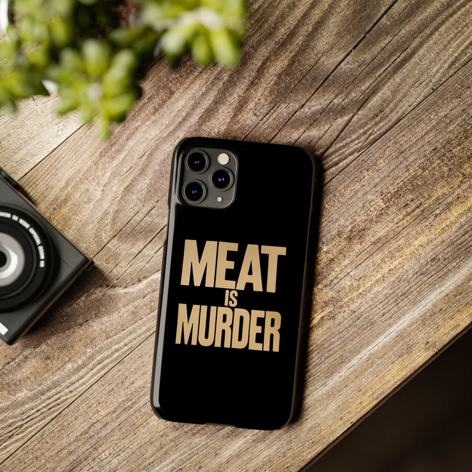 Premium Vegan Meat Is Murder iPhone Case | Vegan Gifts Slim Phone Cases