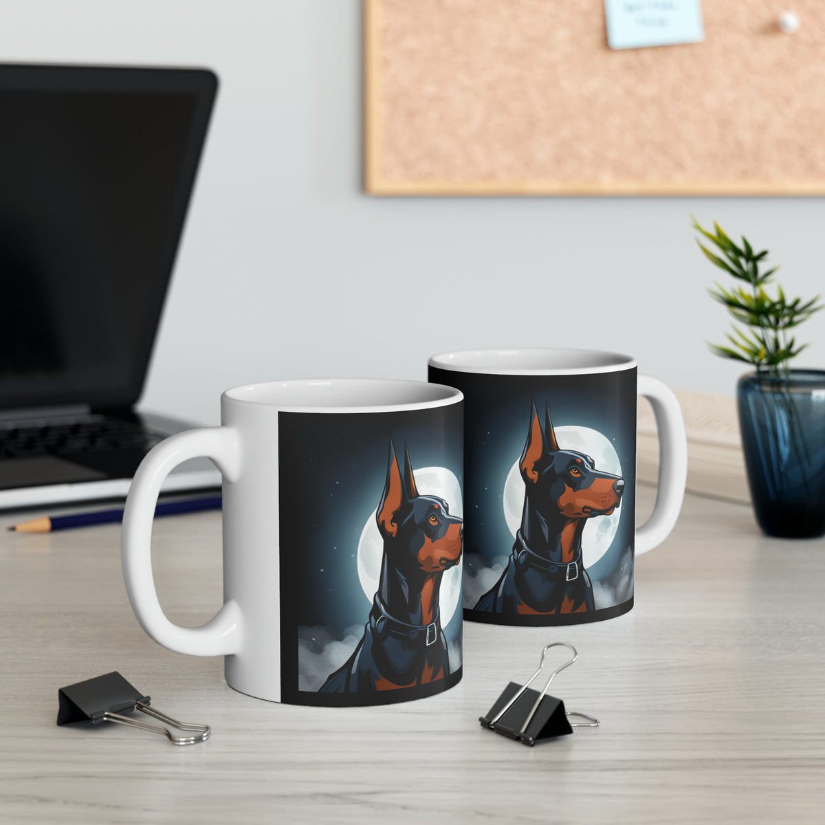 Doberman Mug | Doberman Gifts | Doberman Presents Moon Ceramic Mug 11oz