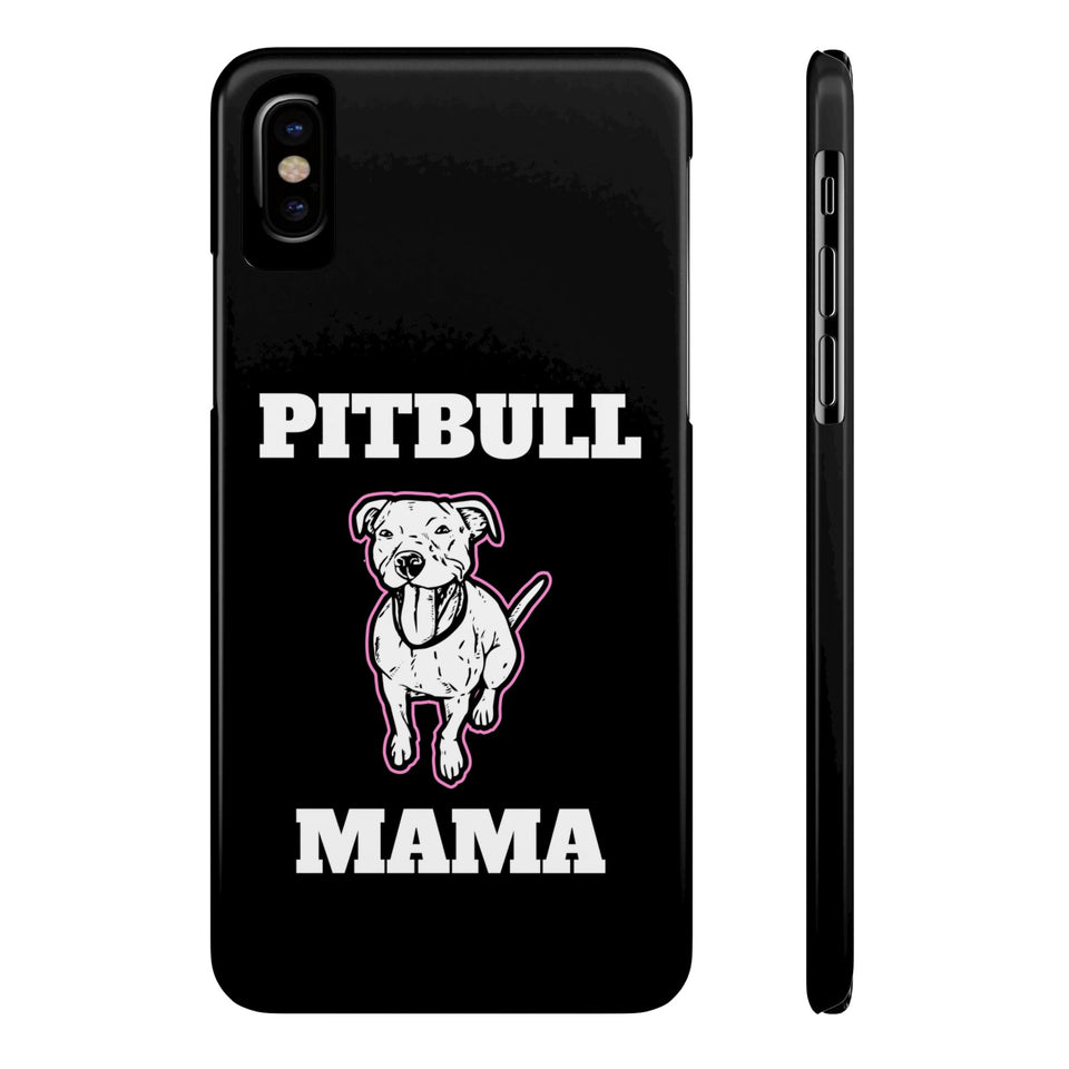 Premium Pitbull Mama 2 iPhone Case | Pitbull Gifts Slim Phone Cases