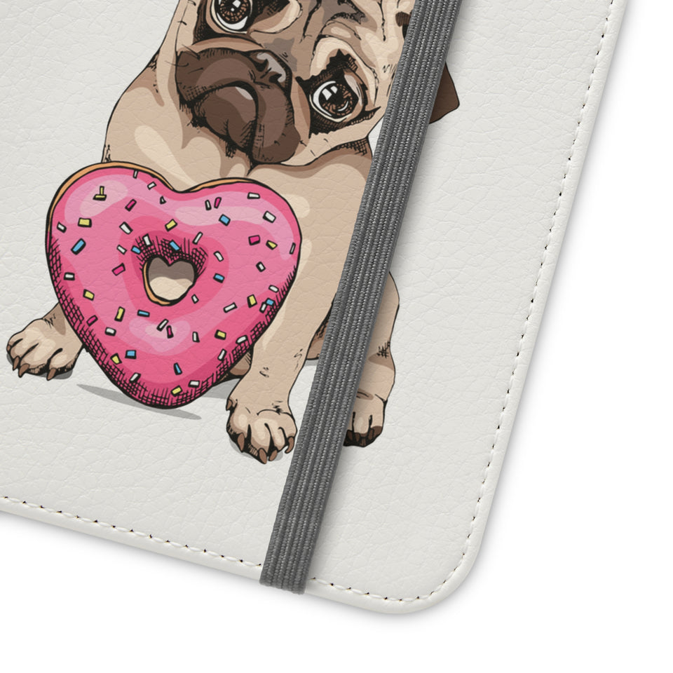 Pug Phone Case | I Love My Pug Wallet Phone Case | IPhone & Samsung Galaxy Pug Flip Cases White