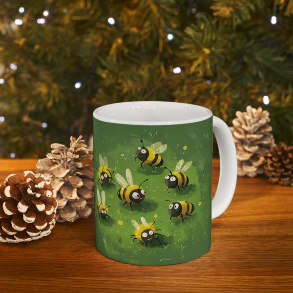 Bee Mug  | Bee Gifts | Bee Presents | Happy Bees Ceramic Mug 11oz