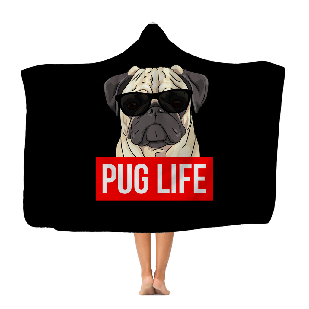 Pug Life Hooded Blanket | Pug Gifts | Pug Presents | Pug Hooded Blanket Secondary image