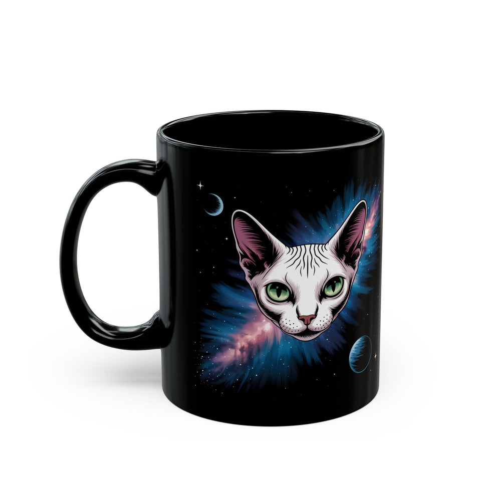 Cosmic Sphinx Cat Mug - 11oz & 15oz - Perfect for Sphinx Cat Lovers & Space Enthusiasts