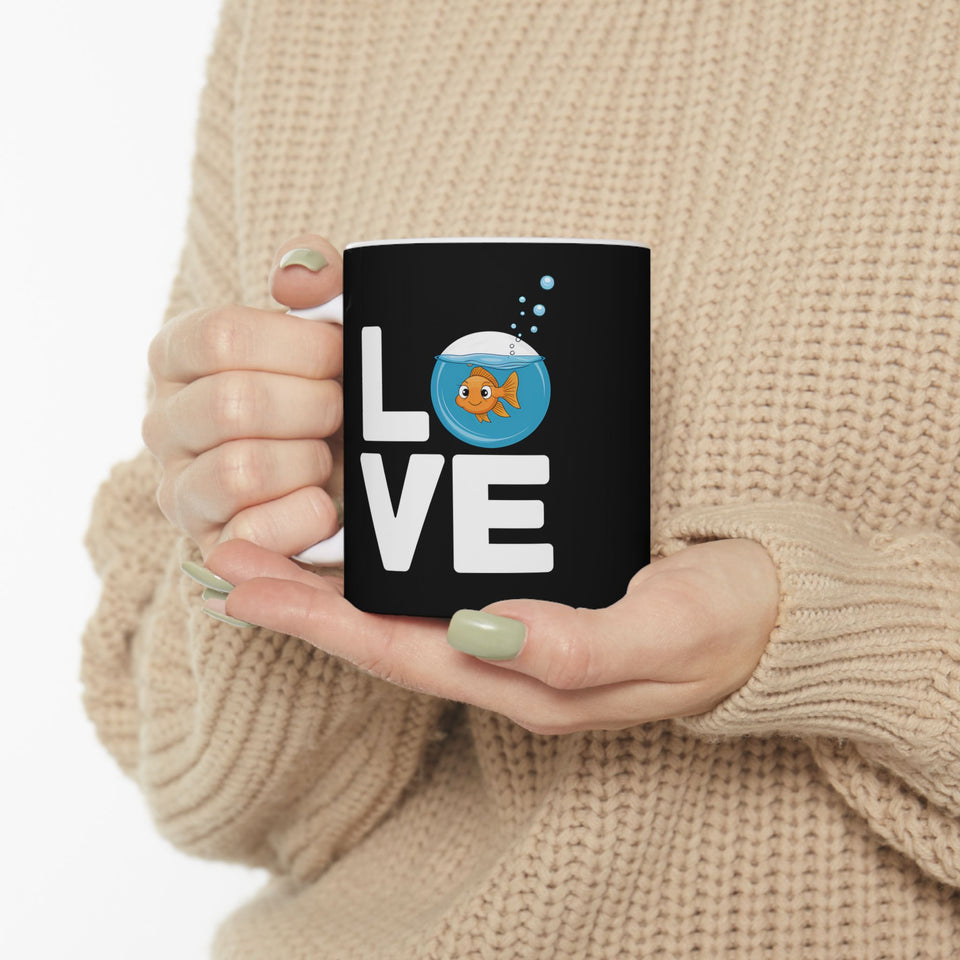 Cute Love Goldfish Mug | Goldfish Coffee Mug | Cute Goldfish Coffee Mug 11oz