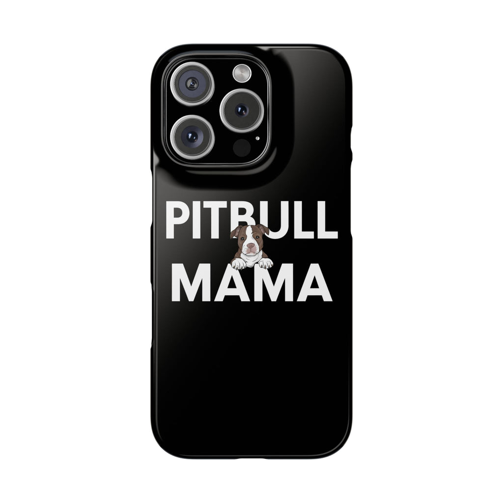 Premium Pitbull Mama 3 iPhone Case | Pitbull Gifts Slim Phone Cases