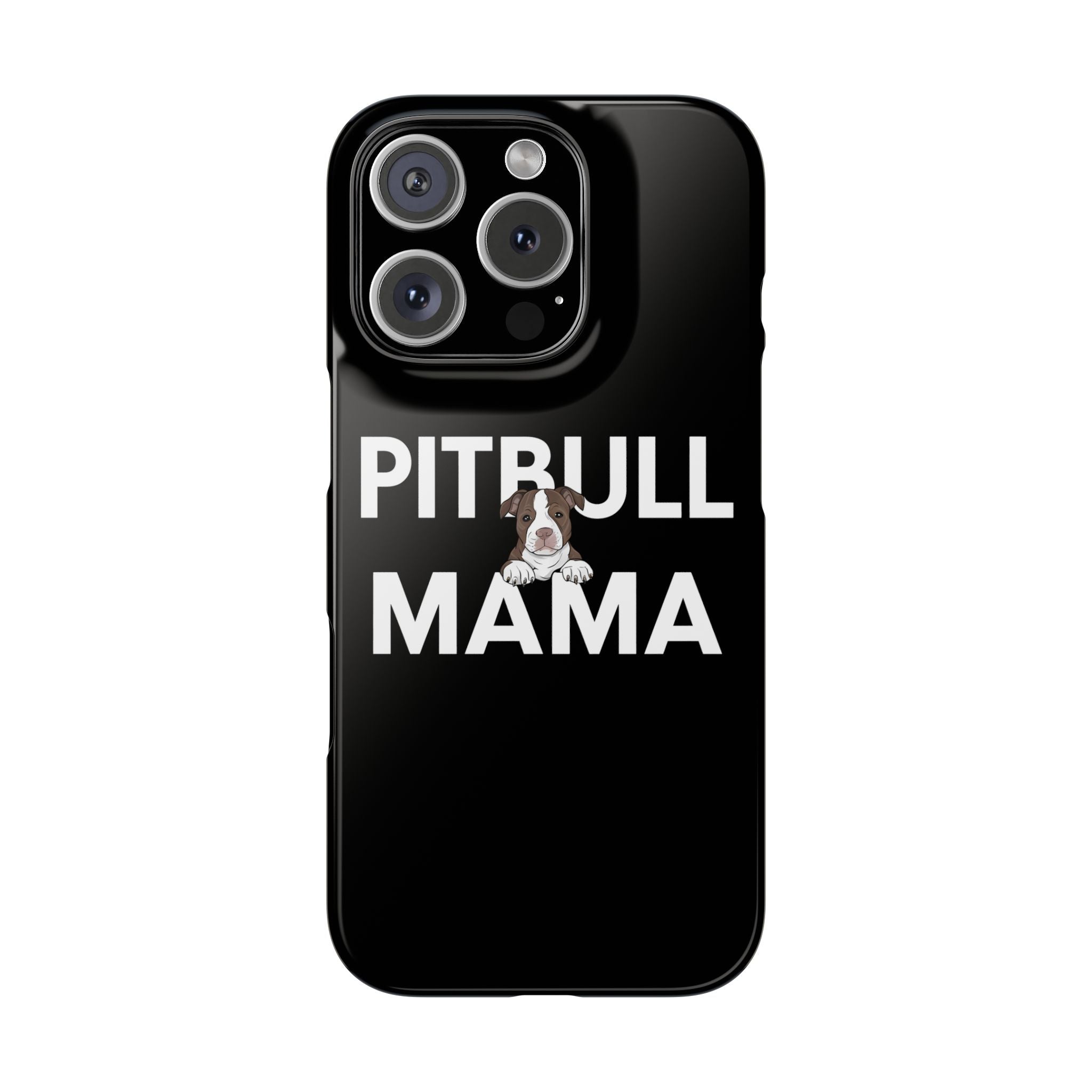 Premium Pitbull Mama 3 iPhone Case | Pitbull Gifts Slim Phone Cases