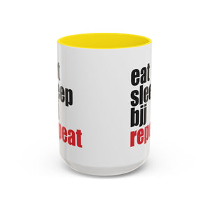 Brazilian Jiu Jitsu Eat Sleep BJJ Repeat | BJJ Accent Coffee Mug Brazilian Jiu Jitsu Eat Sleep BJJ Repeat | BJJ Accent Coffee Mug