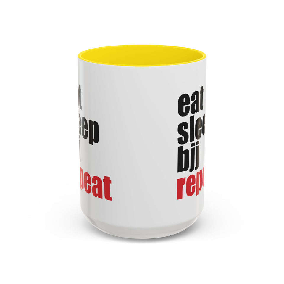 Brazilian Jiu Jitsu Eat Sleep BJJ Repeat | BJJ Accent Coffee Mug