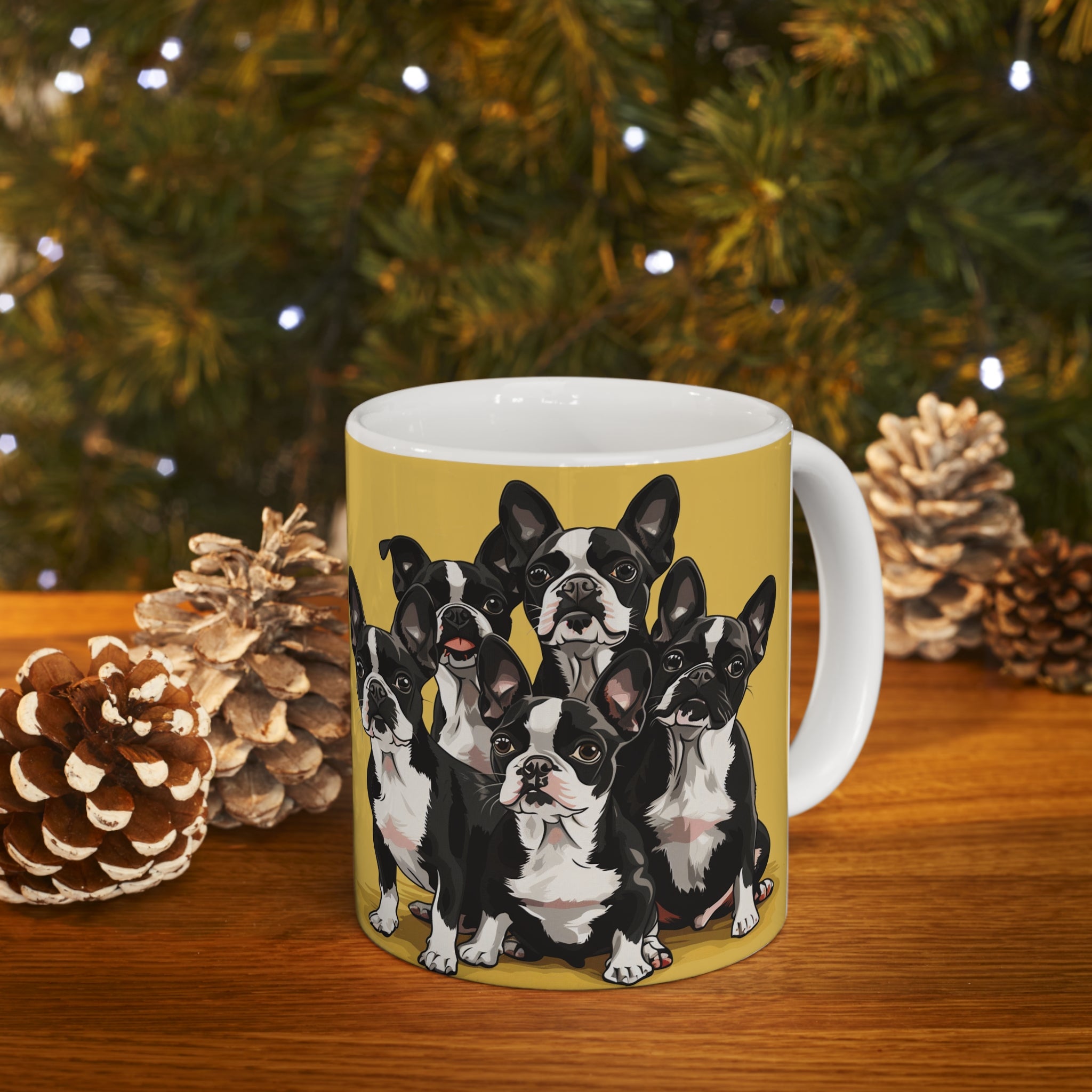 Boston Terrier Mug | Boston Terrier Gifts | Boston Terrier Presents | Group of Boston Terrier Ceramic Mug 11oz