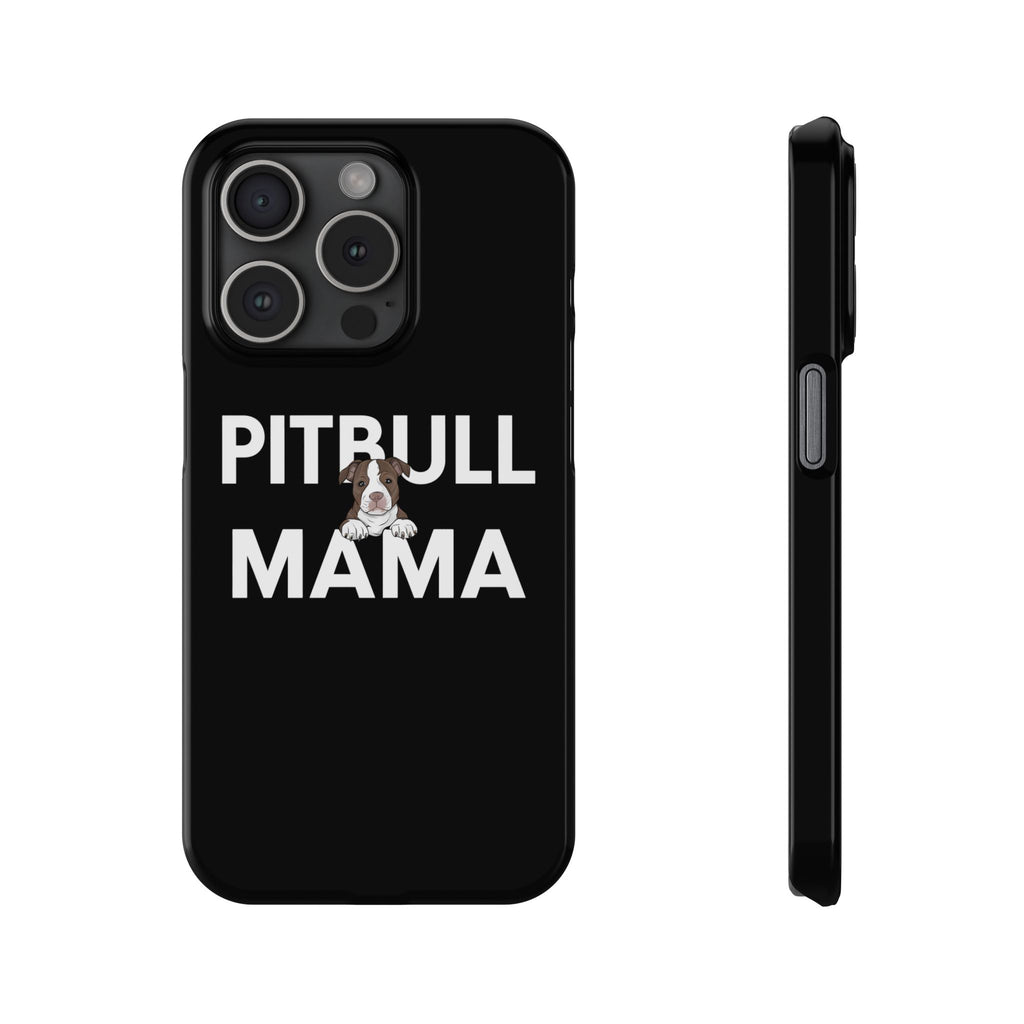 Premium Pitbull Mama 3 iPhone Case | Pitbull Gifts Slim Phone Cases