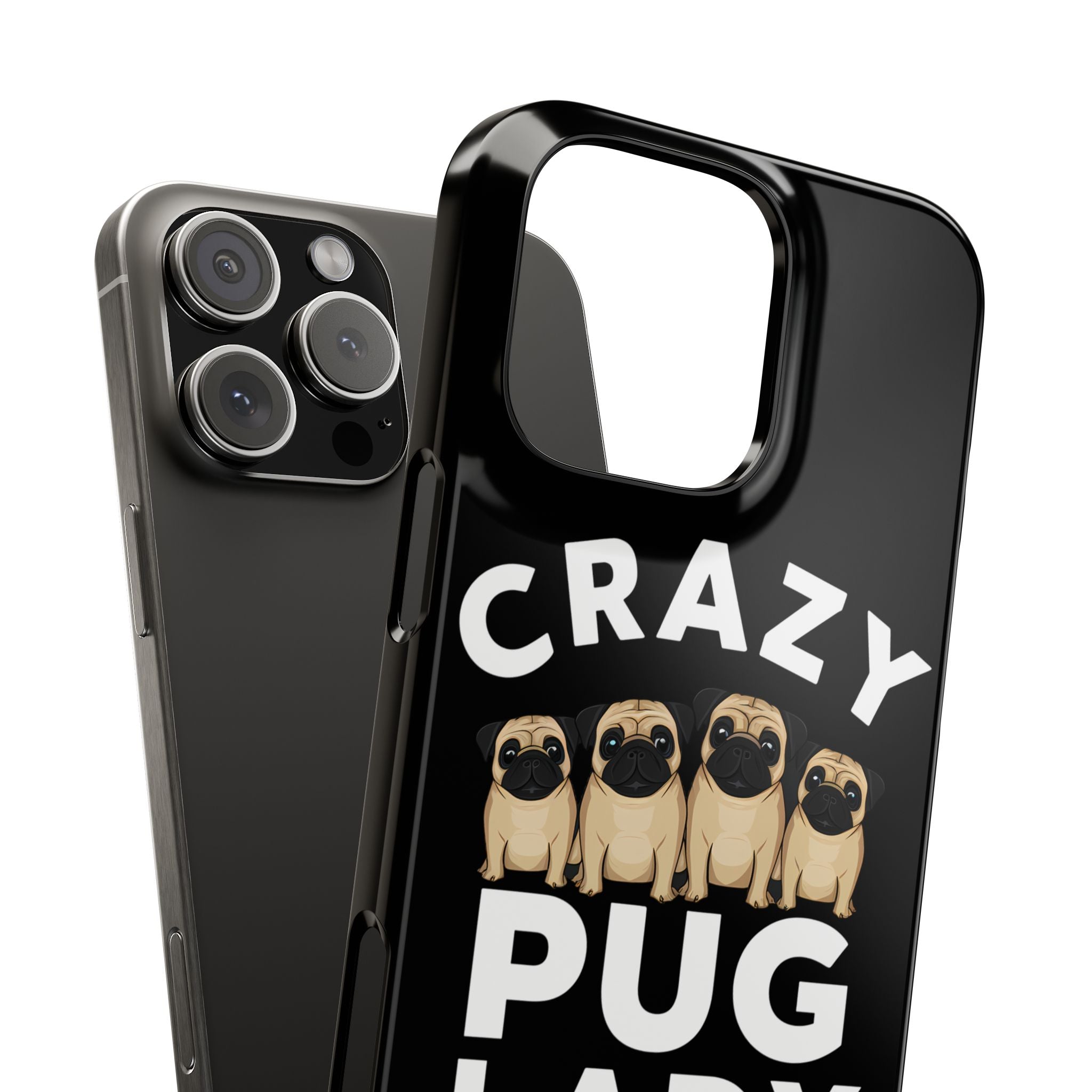Premium Crazy Pug Lady iPhone Case | Cute Pug Gifts Slim Phone Cases