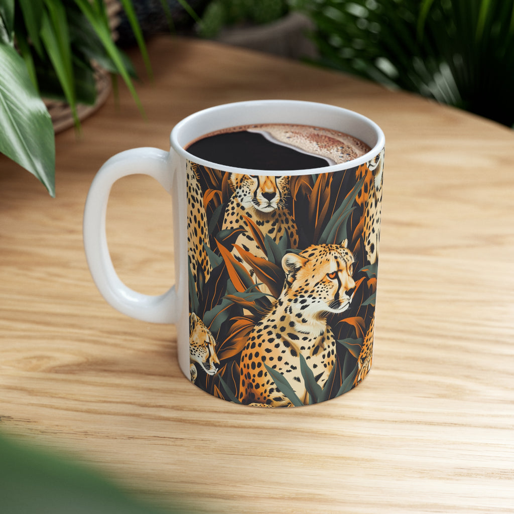 Cheetah Mug | Cheetah Gifts | Cheetah Presents | Group Of Cheetah Ceramic Mug 11oz