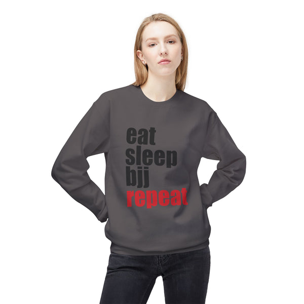 Brazilian Jiu Jitsu Eat Sleep BJJ Repeat BJJ Unisex Midweight Softstyle Fleece Crewneck Sweatshirt