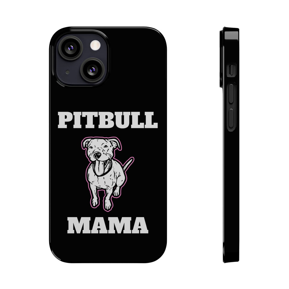 Premium Pitbull Mama 2 iPhone Case | Pitbull Gifts Slim Phone Cases
