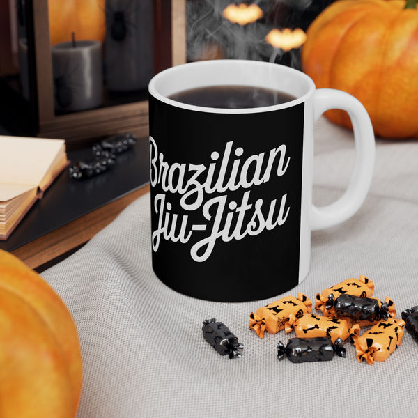 Brazilian Jiu Jitsu Cursive 2 BJJ Ceramic Mug | Brazilian Jiu Jitsu Gifts (11oz)