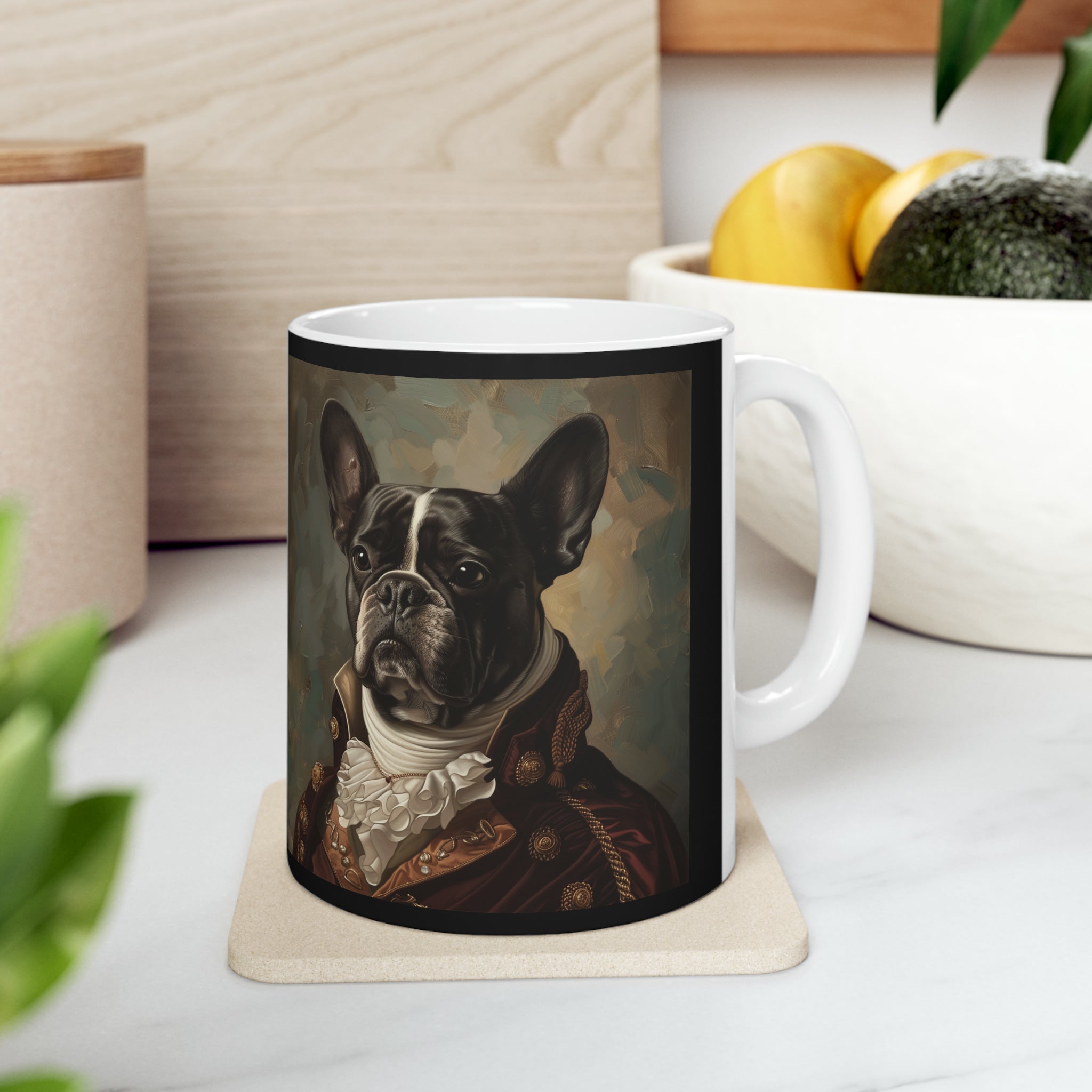 Classical Painting French Bulldog Mug | Frenchie Coffee Mug | Cute French Bulldog Gift | Funny Frenchie Presents | French Bulldog Mug 1 11oz