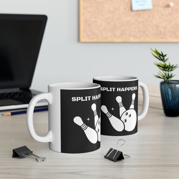 Funny Bowling Mug | Split Happens Bowling Coffee Mug | Bowling Gifts | Funny Bowling Presents | Bowling Mug 11oz