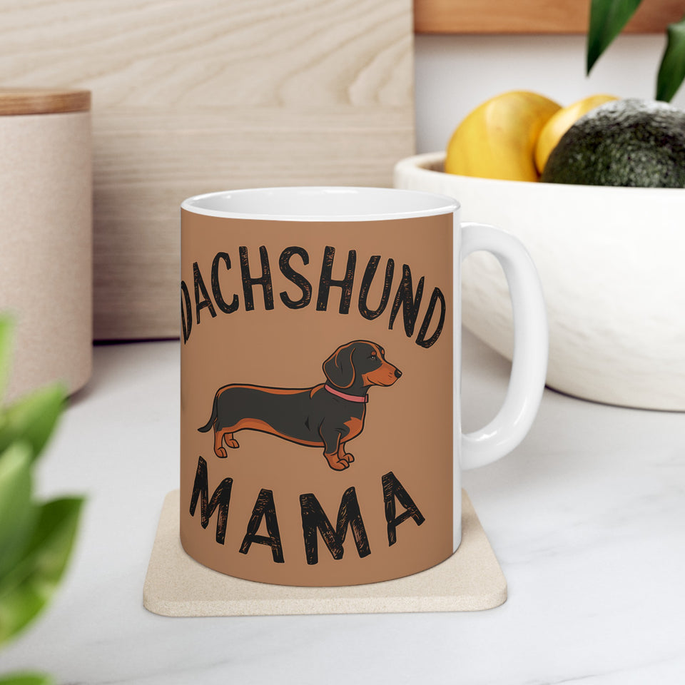 Dachshund Mama Mug | Dachshund Gift | Dachshund Merchandise | Weiner Dog Gifts | Dachshund Presents Ceramic Mug 11oz 3