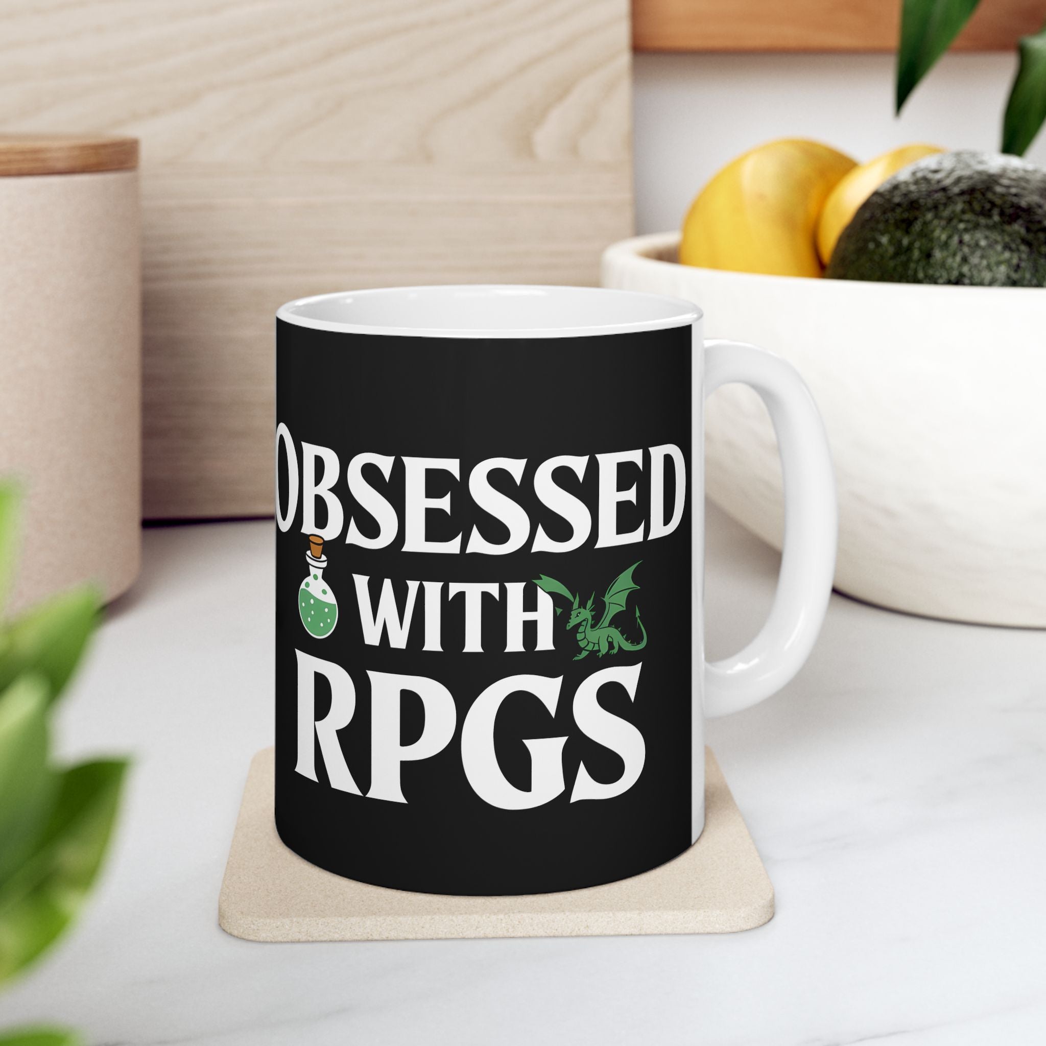Obsessed With RPGs Ceramic Mug | Fantasy Role Playing Game Gifts (11oz) Main image