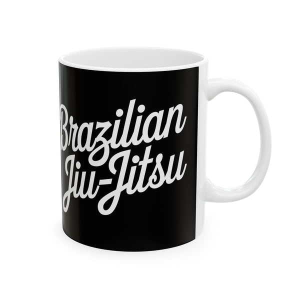 Brazilian Jiu Jitsu Cursive 2 BJJ Ceramic Mug | Brazilian Jiu Jitsu Gifts (11oz)