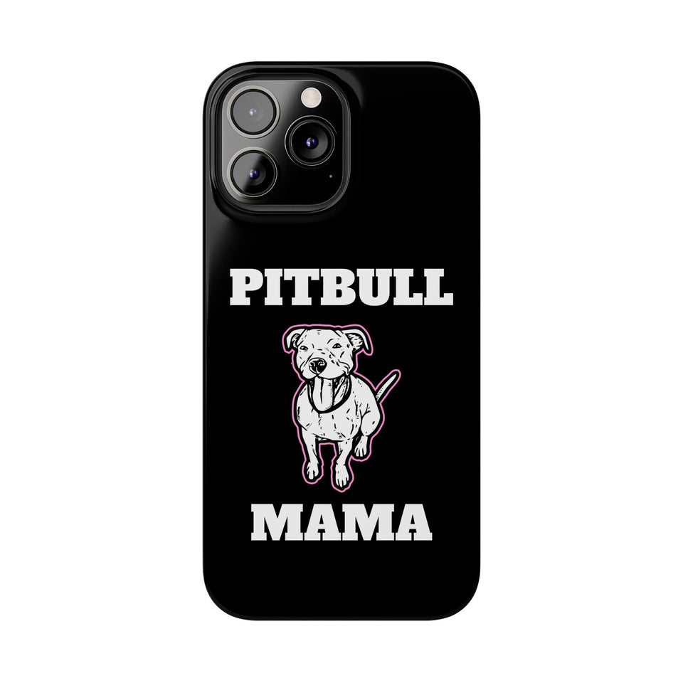 Premium Pitbull Mama 2 iPhone Case | Pitbull Gifts Slim Phone Cases