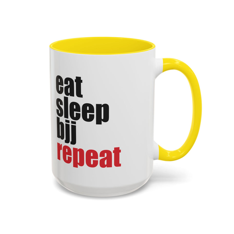 Brazilian Jiu Jitsu Eat Sleep BJJ Repeat | BJJ Accent Coffee Mug