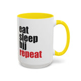 Brazilian Jiu Jitsu Eat Sleep BJJ Repeat | BJJ Accent Coffee Mug Brazilian Jiu Jitsu Eat Sleep BJJ Repeat | BJJ Accent Coffee Mug