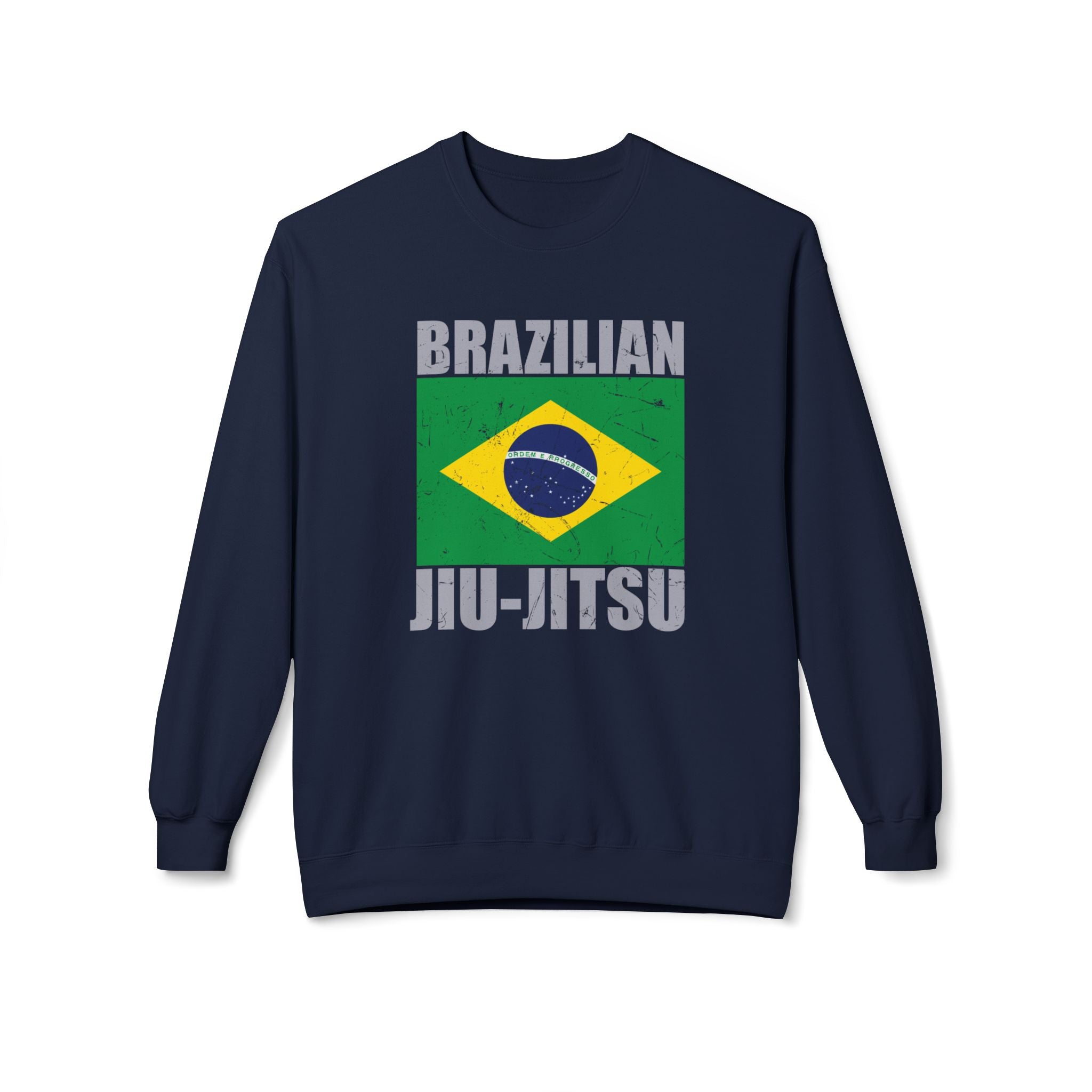 Brazilian Jiu Jitsu Flag 2 BJJ Unisex Midweight Softstyle Fleece Crewneck Sweatshirt