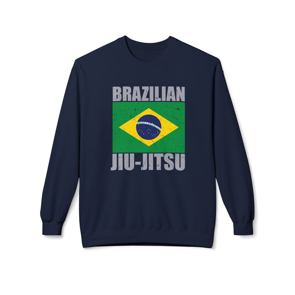 Brazilian Jiu Jitsu Flag 2 BJJ Unisex Midweight Softstyle Fleece Crewneck Sweatshirt