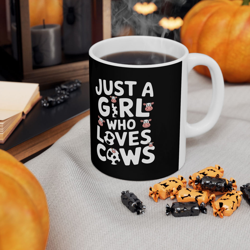 Just A Girl Who Loves Cows Mug | Cute Cow Gifts | Cow Coffee Mug 11oz