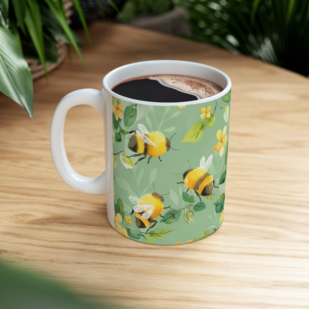 Bee Mug | Bee Gifts | Bee Presents | Watercolor Bees Ceramic Mug 11oz
