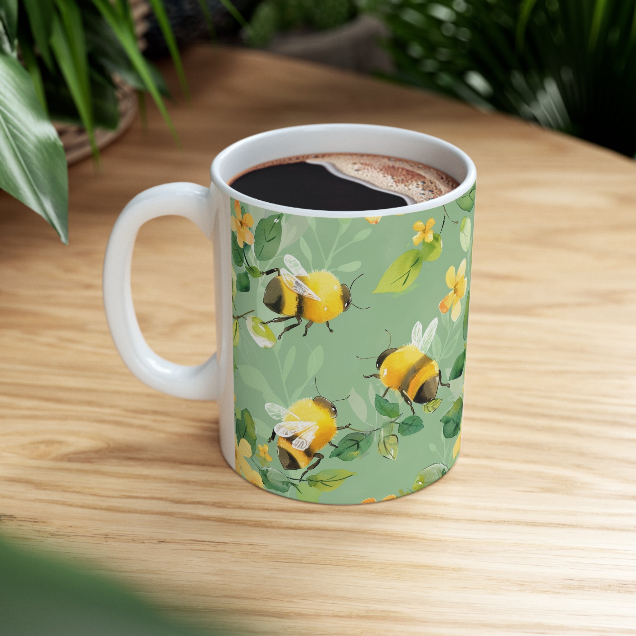 Bee Mug | Bee Gifts | Bee Presents | Watercolor Bees Ceramic Mug 11oz