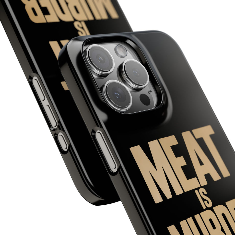 Premium Vegan Meat Is Murder iPhone Case | Vegan Gifts Slim Phone Cases