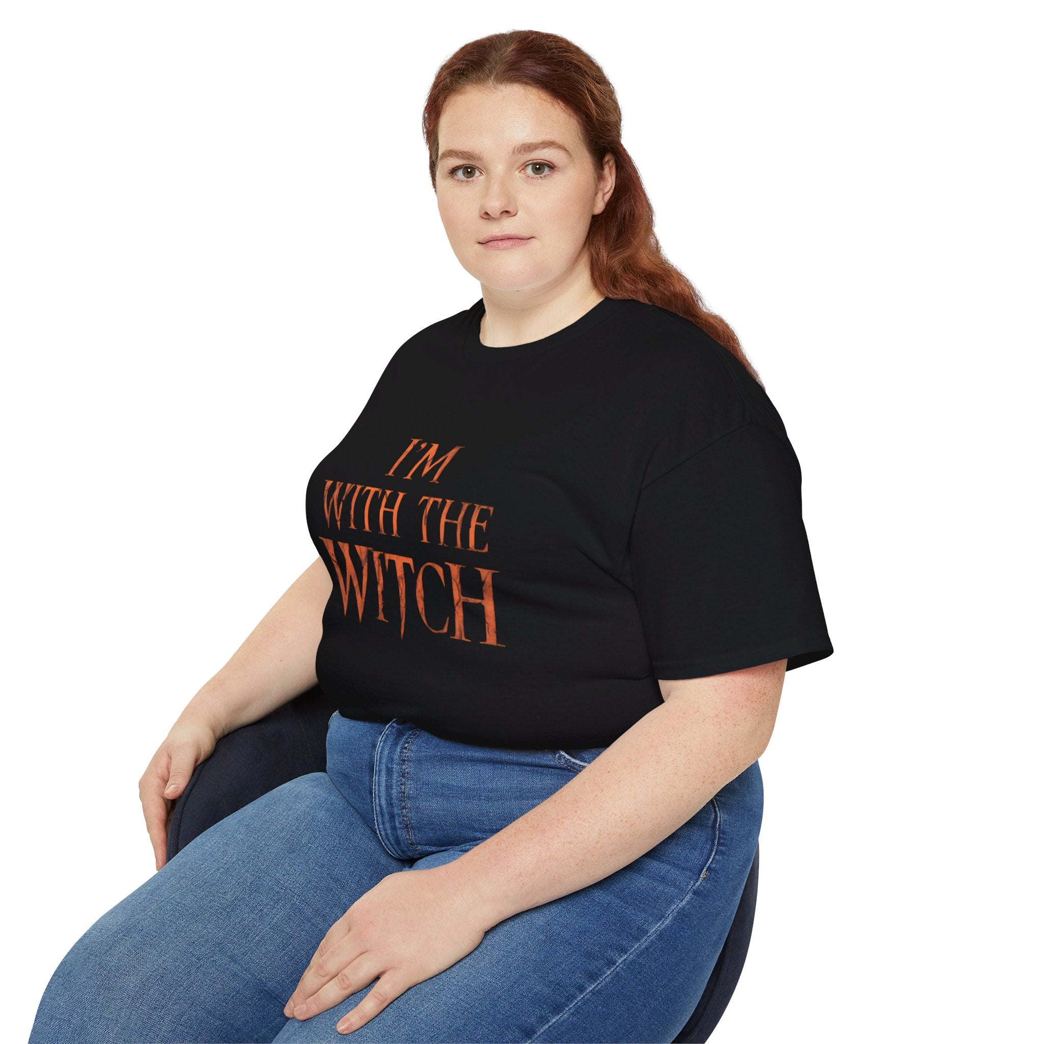 I'm With The Witch Halloween Funny Halloween Costumes Shirt | Happy Halloween Gifts | Scary Halloween Merchandise | Spooky Halloween Unisex T-Shirt