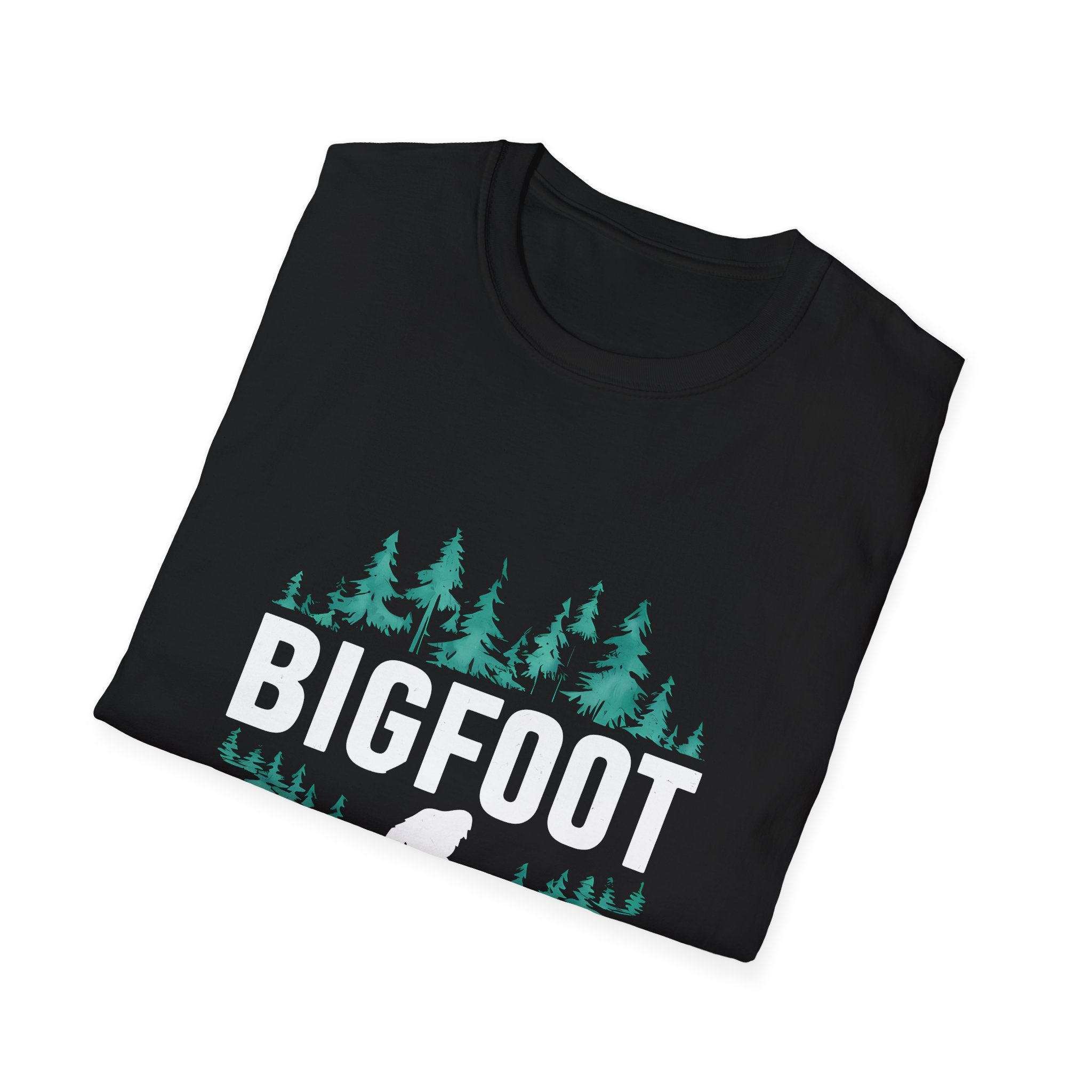 Bigfoot Shirt | Sasquatch Bigfoot T Shirt | Bigfoot In Forest Tee Shirt | Sasquatch Bigfoot Unisex Softstyle T-Shirt