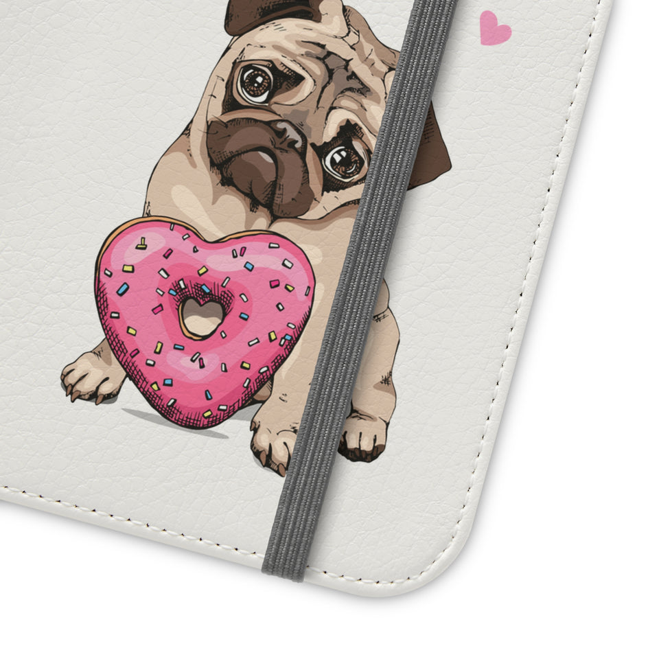 Pug Phone Case | I Love My Pug Wallet Phone Case | IPhone & Samsung Galaxy Pug Flip Cases White