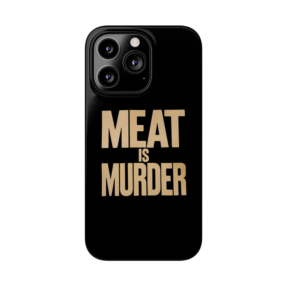 Premium Vegan Meat Is Murder iPhone Case | Vegan Gifts Slim Phone Cases