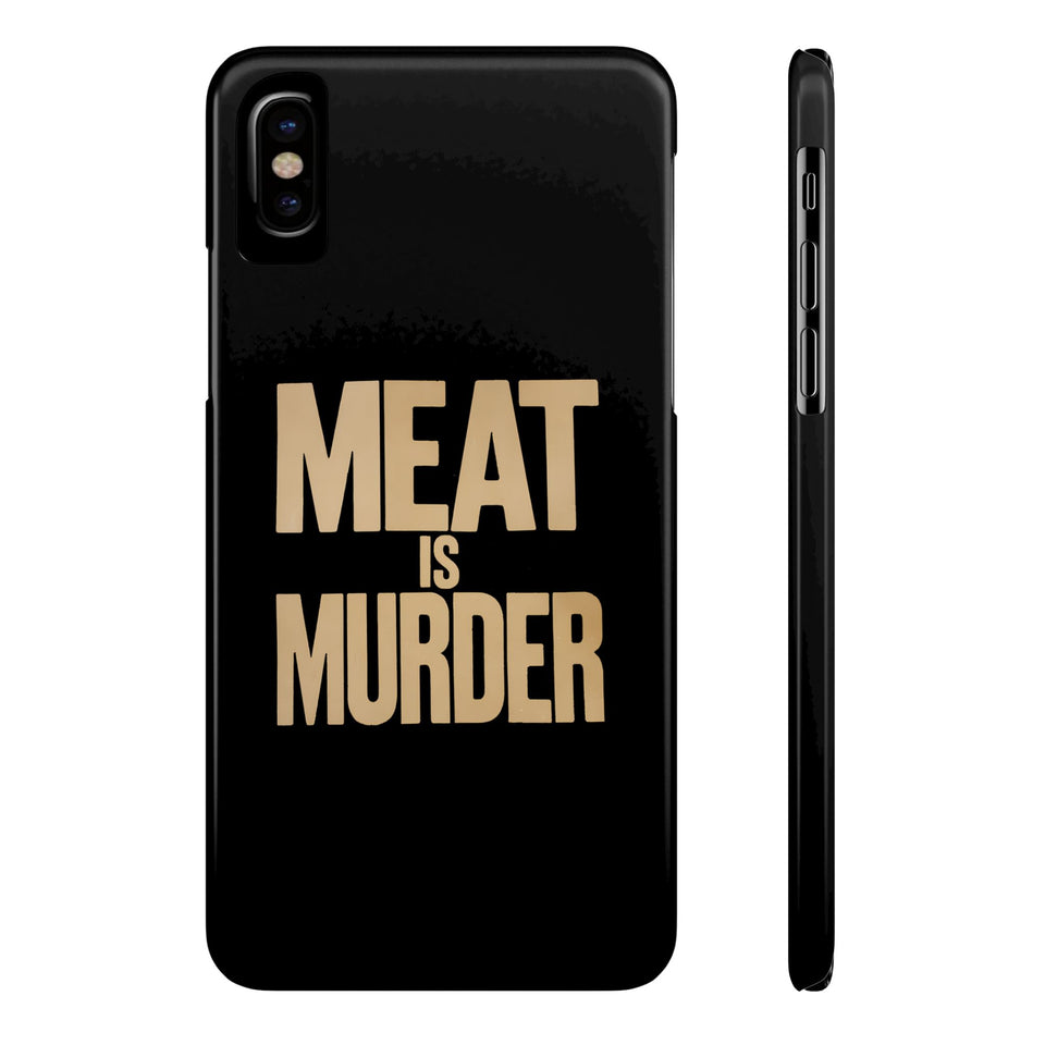 Premium Vegan Meat Is Murder iPhone Case | Vegan Gifts Slim Phone Cases